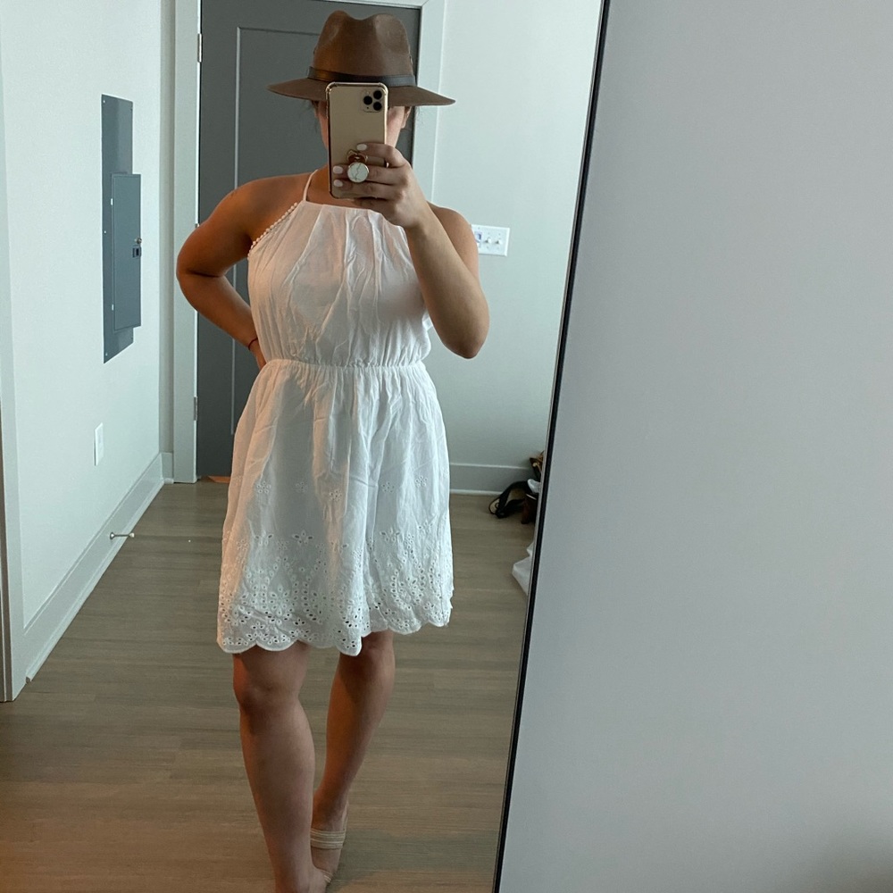 White halter summer dress